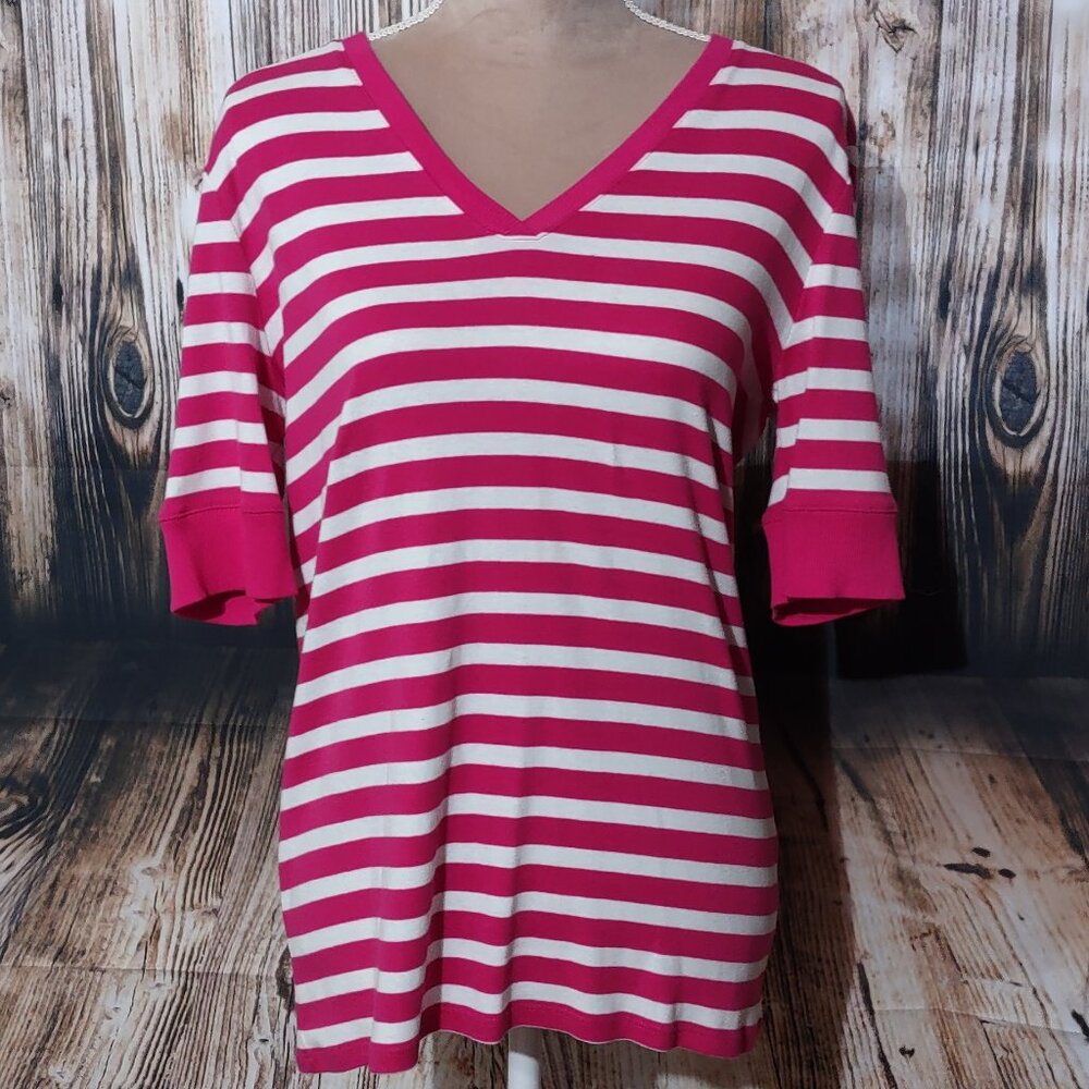 Hot Pink & White Stripe Top